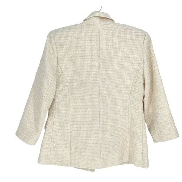 Line and Dot Women’s Avery Double-Breasted Lapel Lined Blazer Jacket Ivory Large - Picture 4 of 12